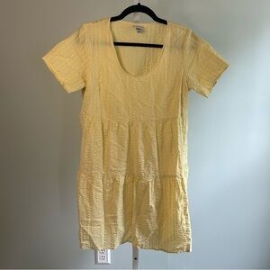A New Day Yellow Textured Short Sleeve Dress